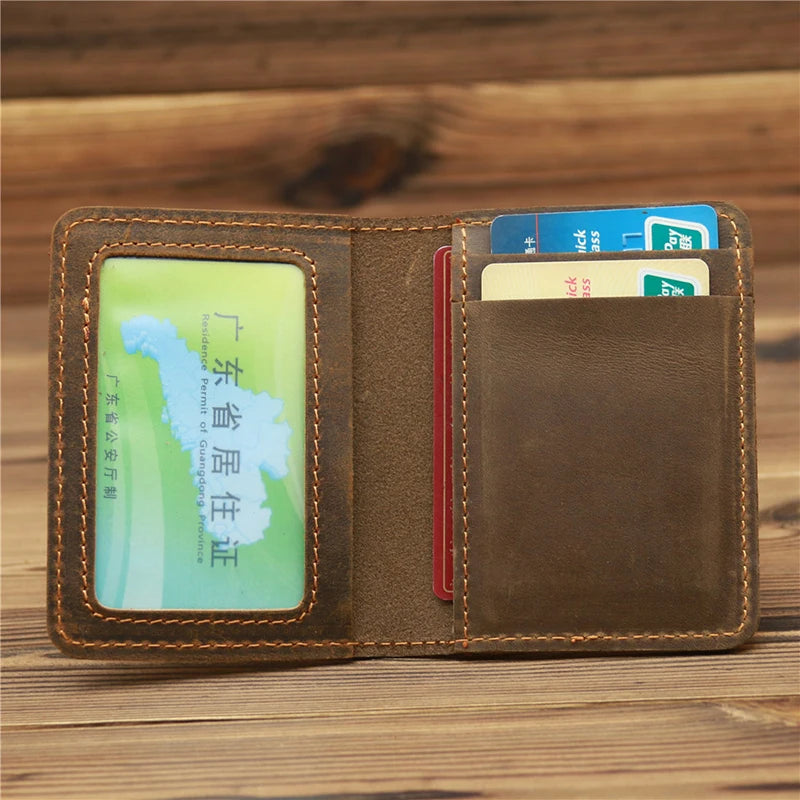 Luxury Leather Card Holder: A Minimalist and Slim Design Wallet with ID, Credit Card, Driver License Slots and Money Clip for Men