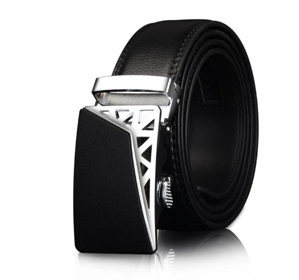 Enhance your style with Genuine Leather Belt featuring an Automatic Ratchet Buckle