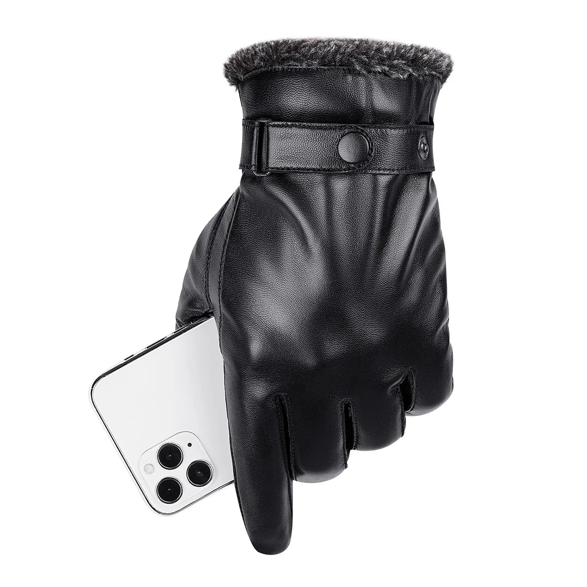 Elevate Your Winter Wardrobe with Classic Real Sheepskin Leather Men's Gloves