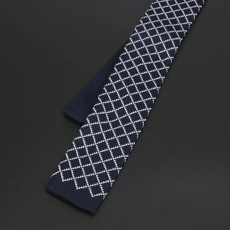 Stylish and Fashionable Men's Vintage Knitted Ties: Striped, Plaid, Slim, Classic, Geometric, Narrow Neckties