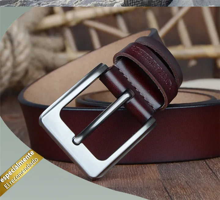 Men's Genuine Leather Designer Belt - High-Quality Fashion Accessory with a Vintage Flair