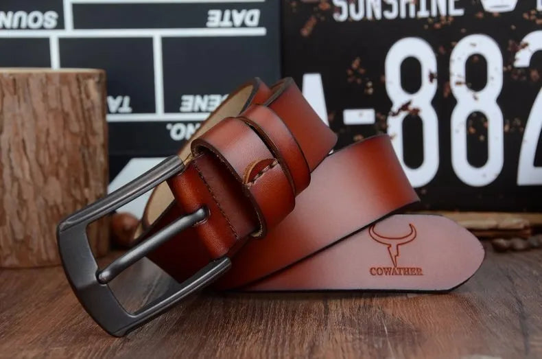 Vintage Style Genuine Cow Leather Belt for Men
