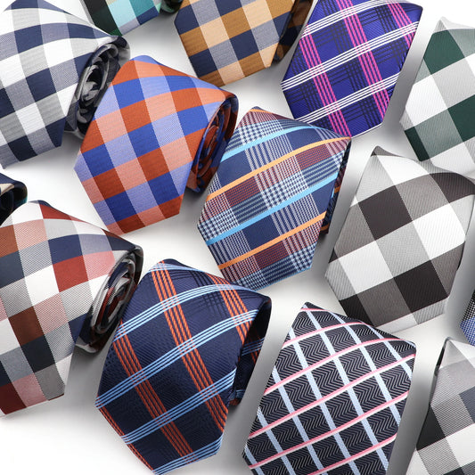 Introducing the New Men's Classic Plaid Tie: A Luxurious 8cm Jacquard Necktie, Perfect for Business, Weddings, Parties, and Daily Wear Accessories
