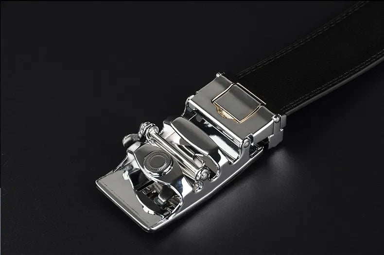 Men's Genuine Cow Leather Belts with Automatic Alloy Buckle