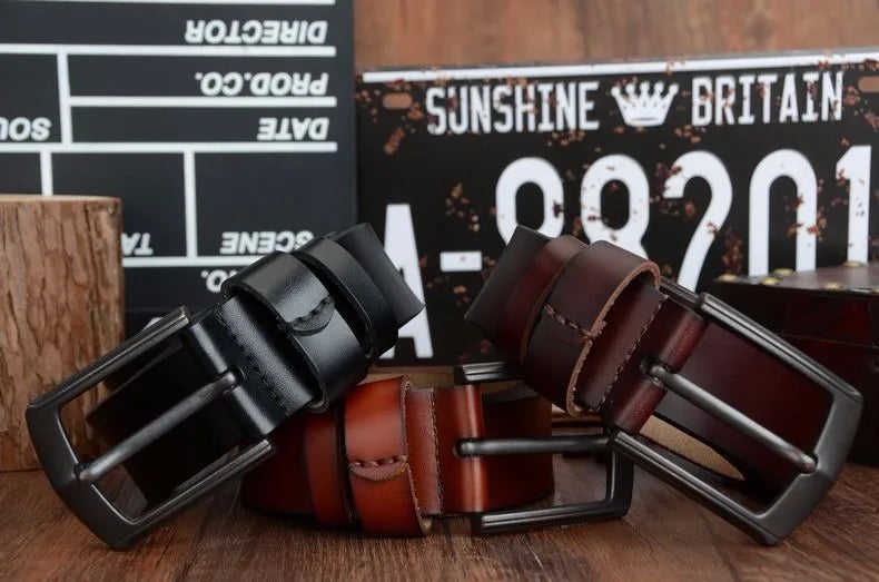 Vintage Style Genuine Cow Leather Belt for Men