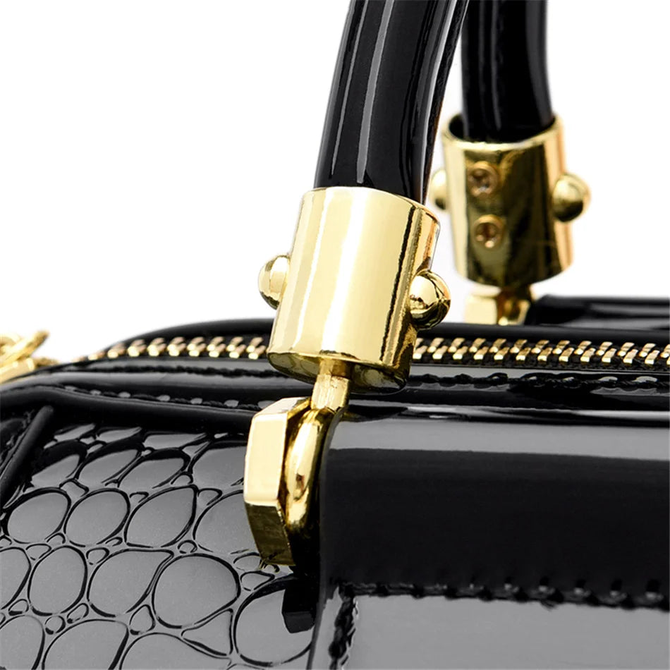 Luxury Designer Leather Handbags for Women – Crocodile Pattern Shoulder Crossbody Purses