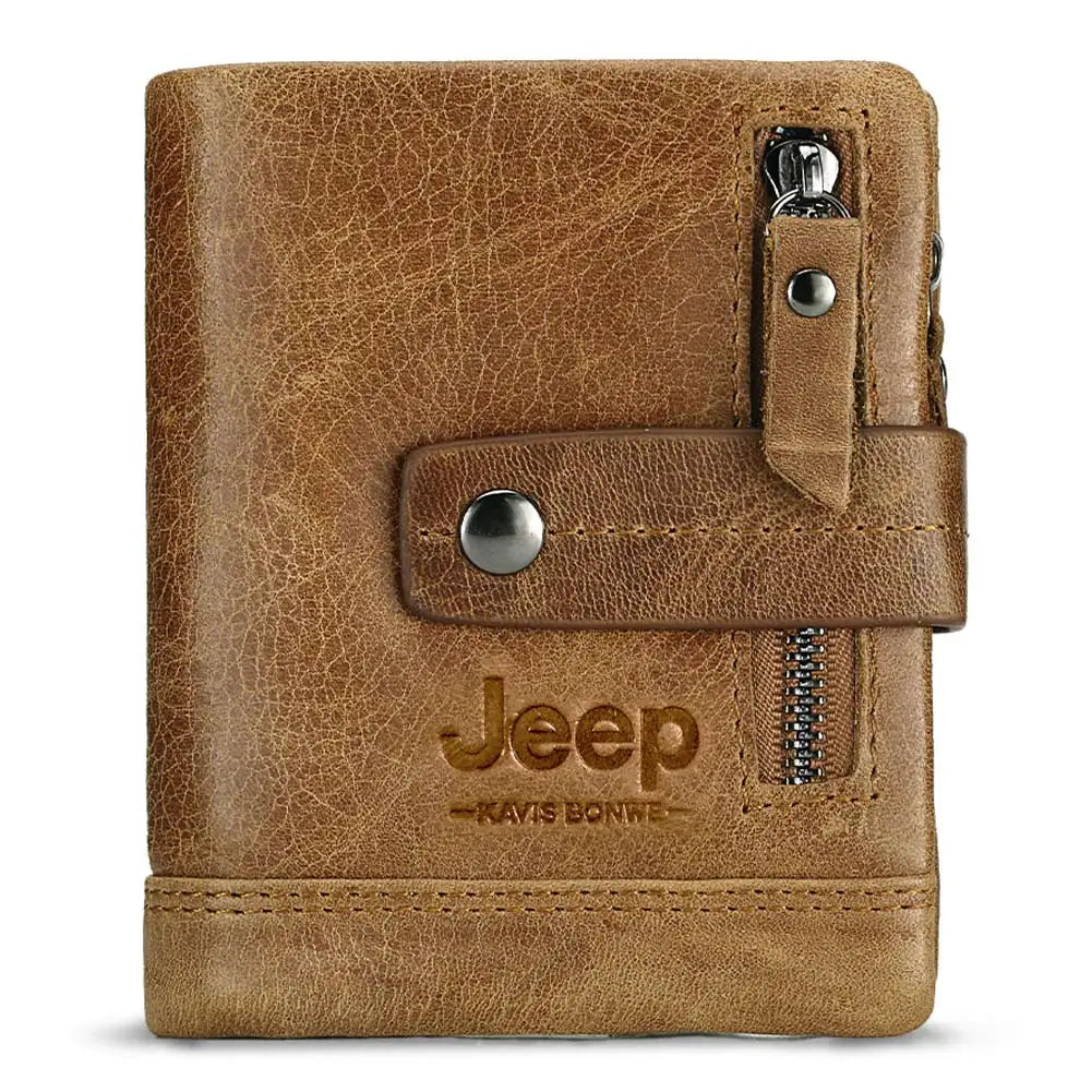 Jeep Engraved Genuine Leather Men's Wallet