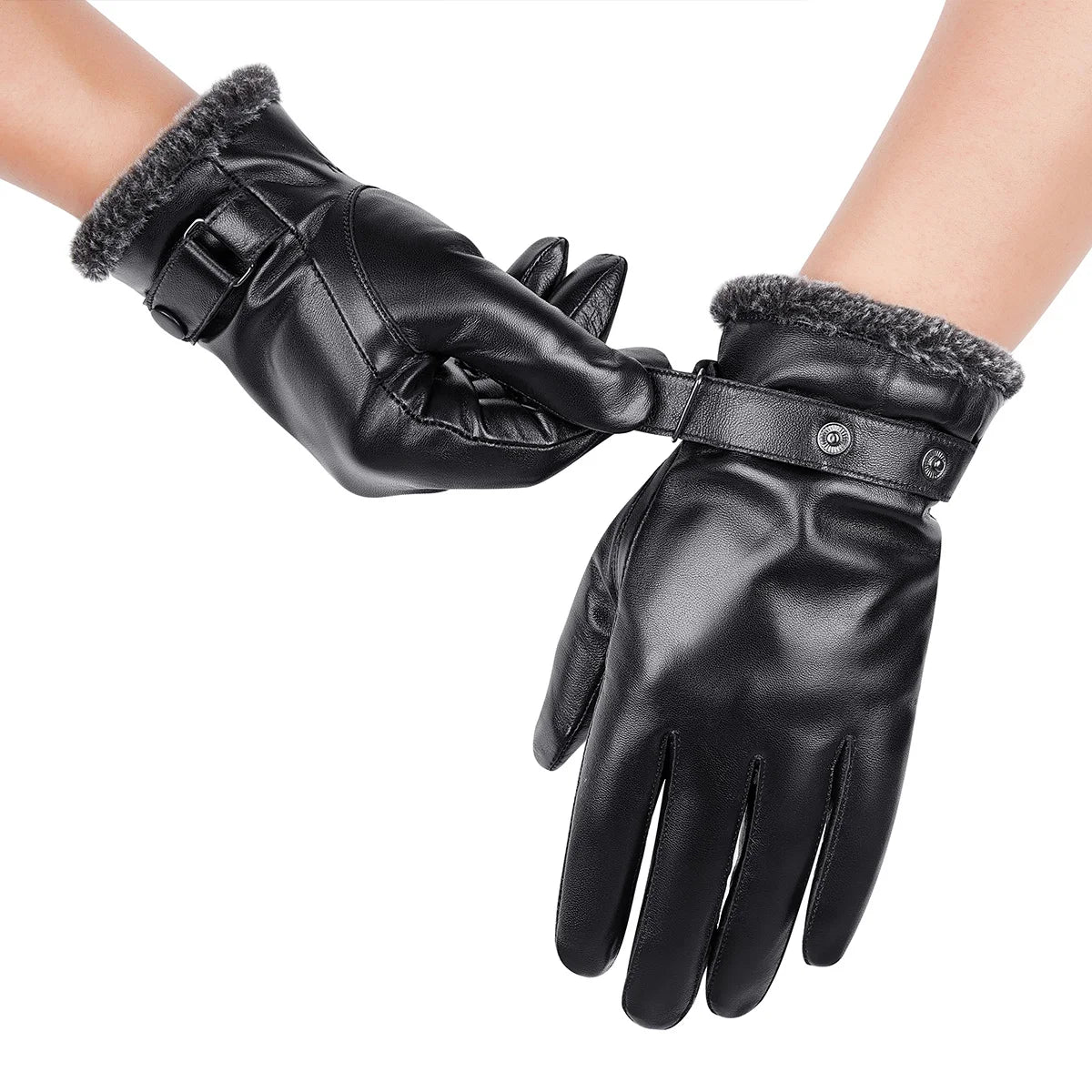 Elevate Your Winter Wardrobe with Classic Real Sheepskin Leather Men's Gloves
