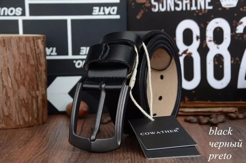 Vintage Style Genuine Cow Leather Belt for Men