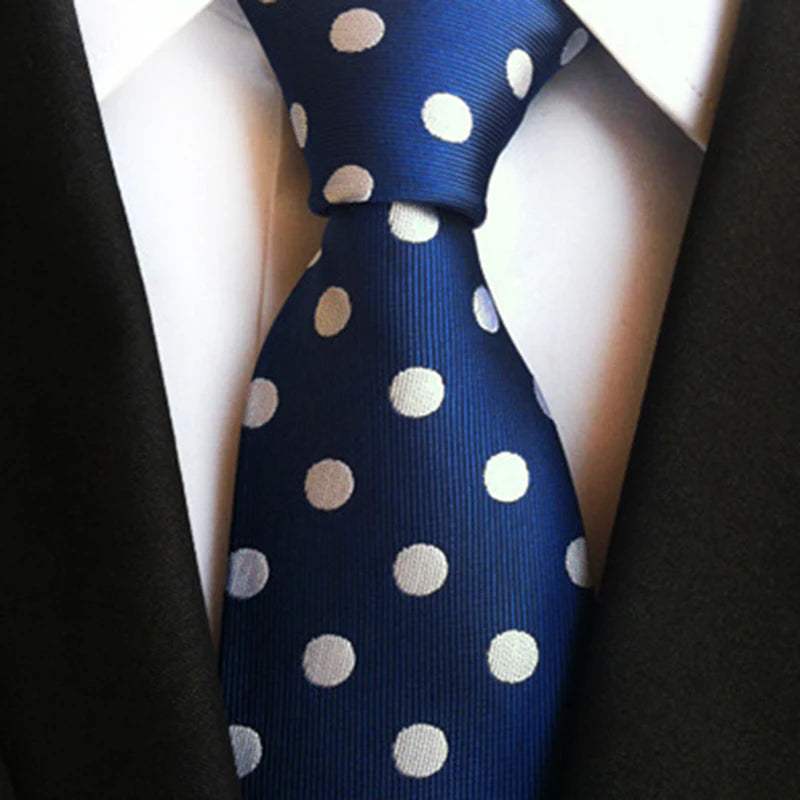 Men's Fashionable 8cm Polka Dot Necktie: Perfect for Business, Gifts, Weddings, and Formal/Casual Attire