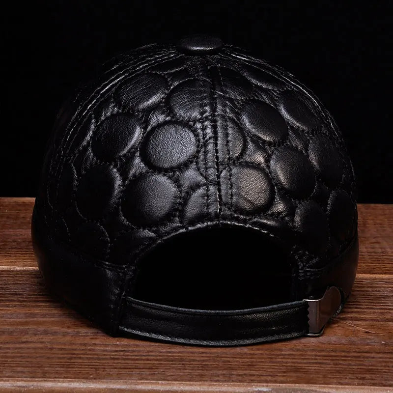 Elevate Your Winter Style with Genuine Leather: New Men's Baseball Cap for Warmth and Fashion