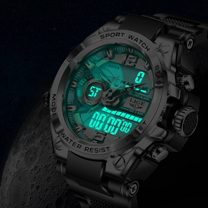 LIGE Digital 50m Waterproof Sports Watch