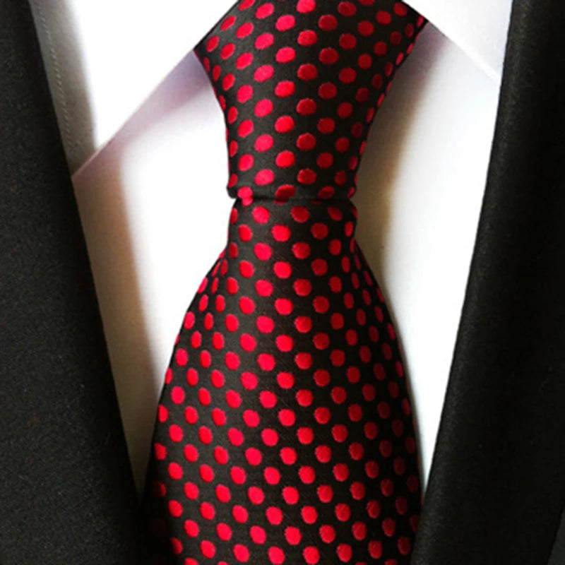 Men's Fashionable 8cm Polka Dot Necktie: Perfect for Business, Gifts, Weddings, and Formal/Casual Attire