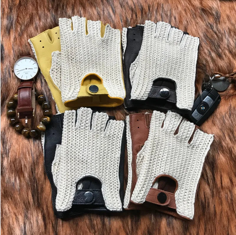 Genuine Sheepskin Leather Gloves for Men - Ideal for Machinists and Driving, Classic and Durable Leather Driver Gloves