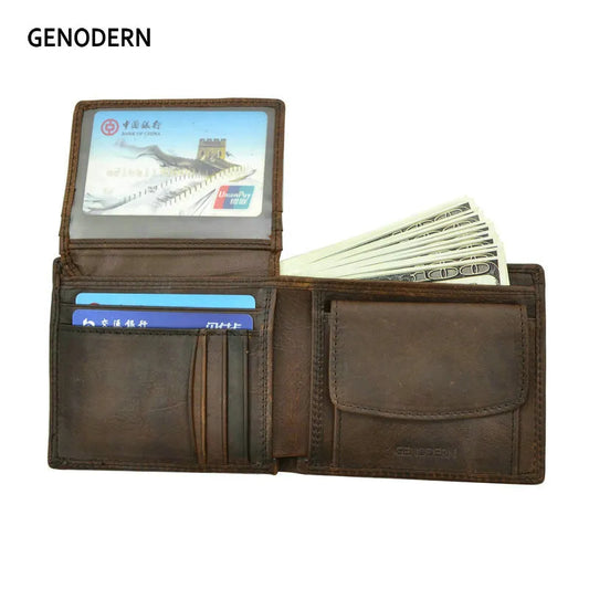 RFID Blocking Genuine Leather Men's Wallet with Card Holders