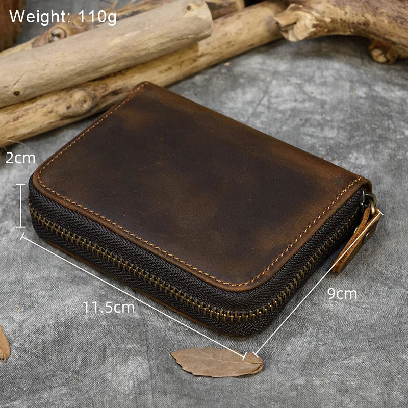 Men's Genuine Leather Zipper Wallet