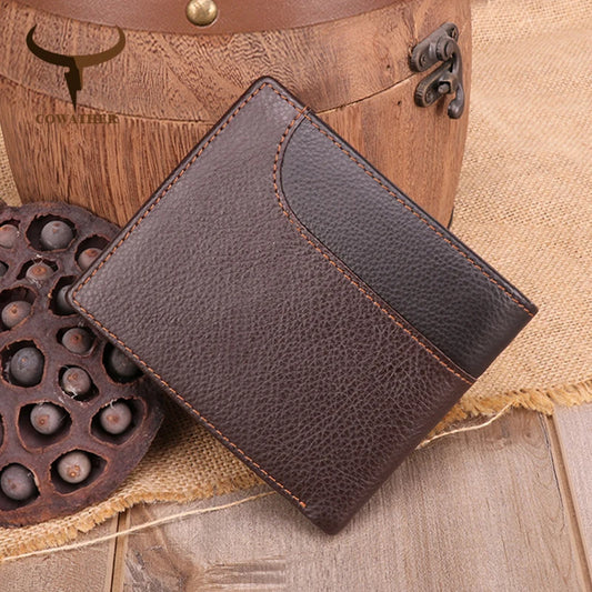 Top-Grade Cowhide Leather Wallet for Men - Fashionable Vintage Elegance