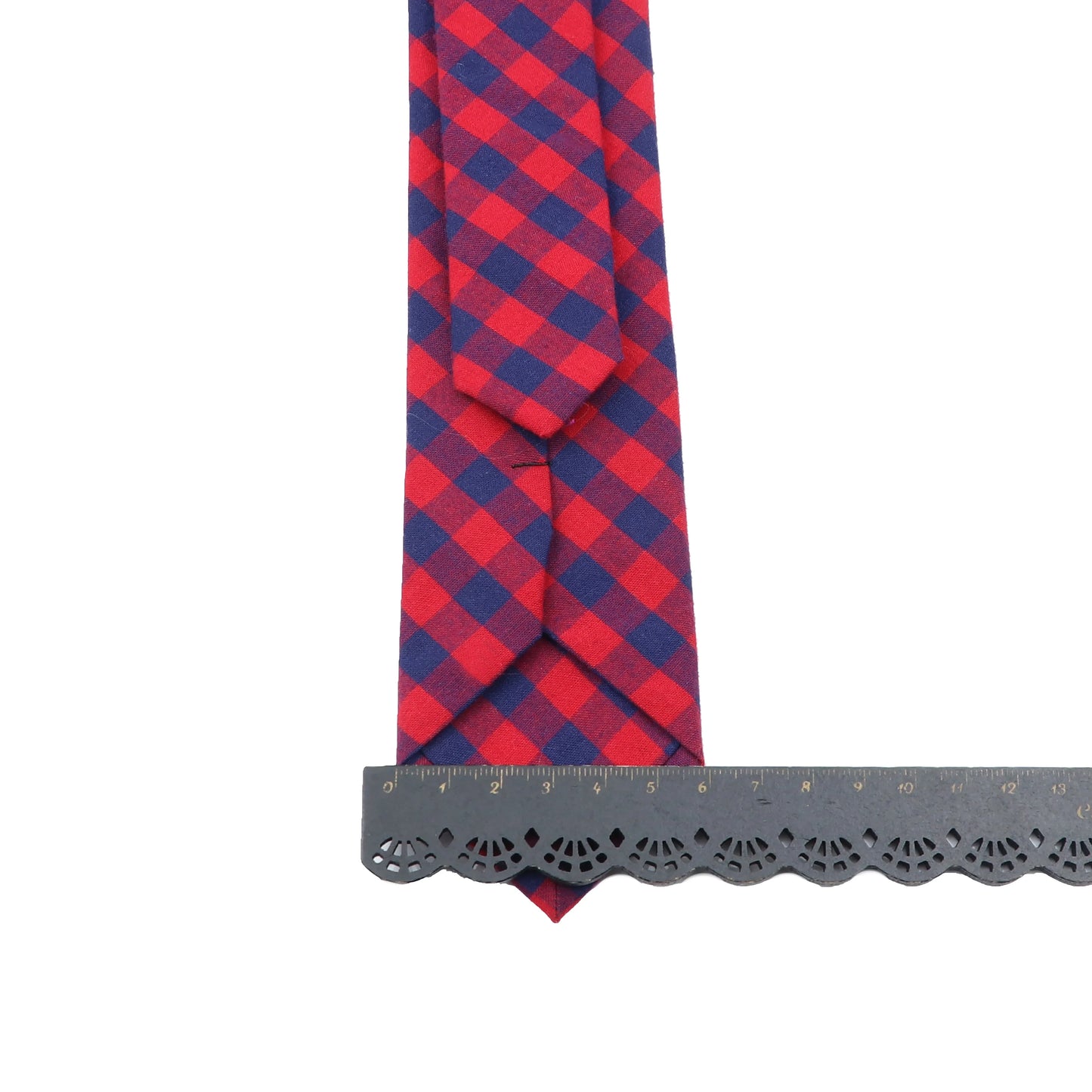 Fashionable Plaid Skinny Cotton Necktie for Men: Vibrant Choice for Weddings, Business, and Casual Suits