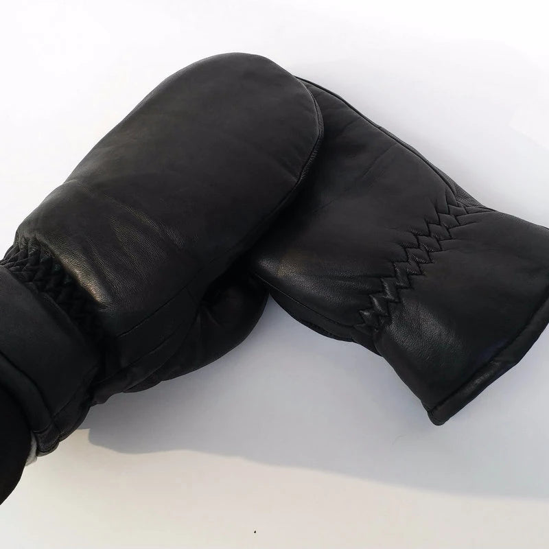 Embrace the cold season with style and functionality with our Men's Genuine Leather Sheepskin Mittens.