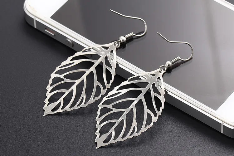 Stylish Hollow Leaves Earrings: Women's Fashion Jewelry