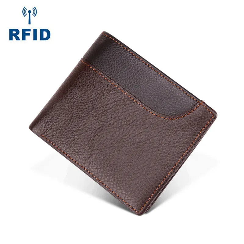 Top-Grade Cowhide Leather Wallet for Men - Fashionable Vintage Elegance