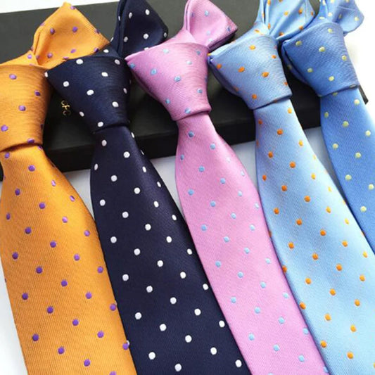 Men's Fashionable 8cm Polka Dot Necktie: Perfect for Business, Gifts, Weddings, and Formal/Casual Attire