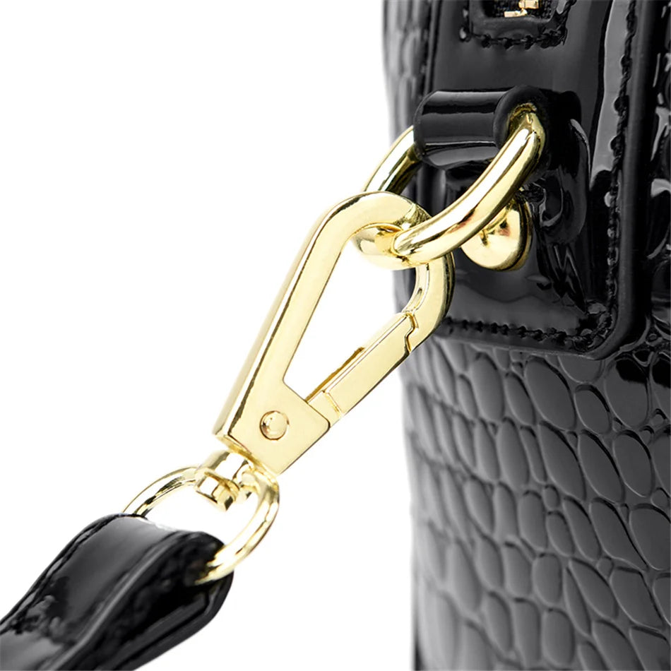 Luxury Designer Leather Handbags for Women – Crocodile Pattern Shoulder Crossbody Purses