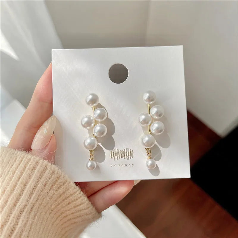 White Pearl Drop Earrings: Fashionable Wedding Jewelry Gift for Women