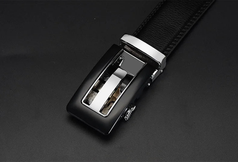 Elevate your style with our Men's Genuine Leather Belts featuring a Metal Automatic Buckle