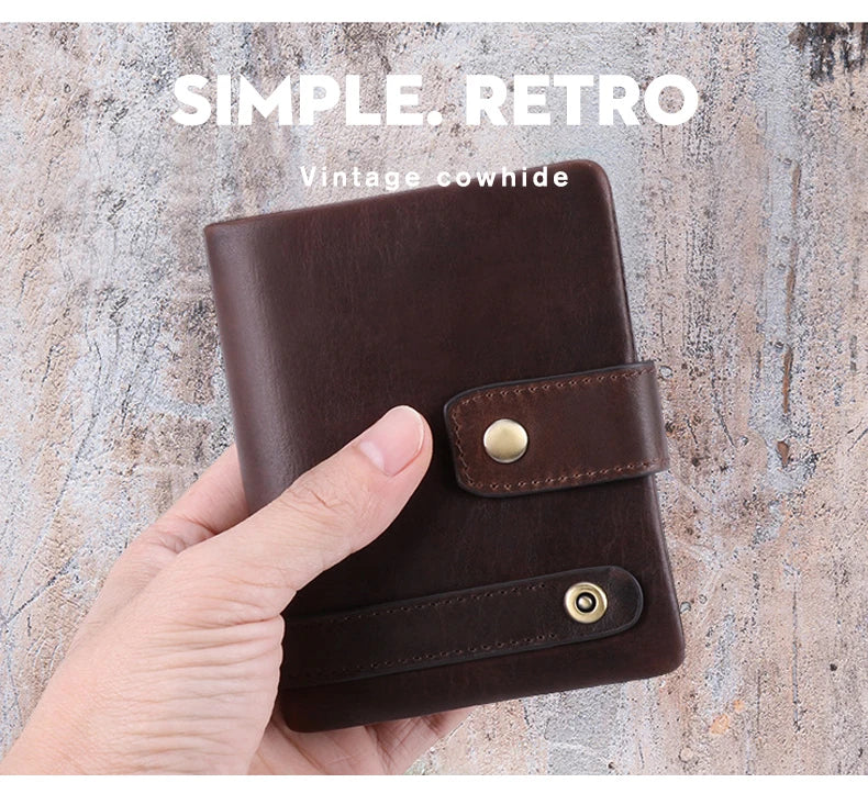 Vintage Fashion Cowhide Wallets: Top-Quality Genuine Cow Leather