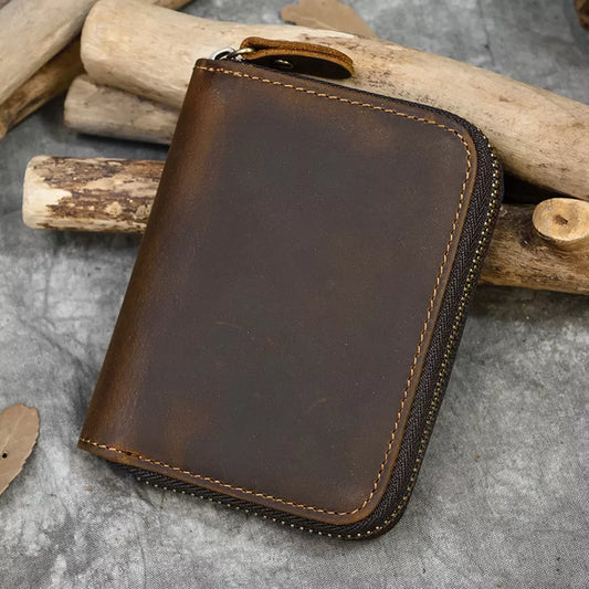 Men's Genuine Leather Zipper Wallet