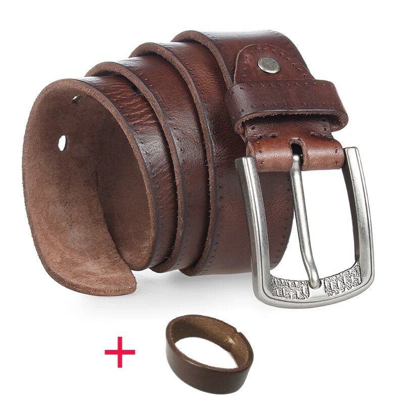 Timeless Retro Style Men's Genuine Leather Belt