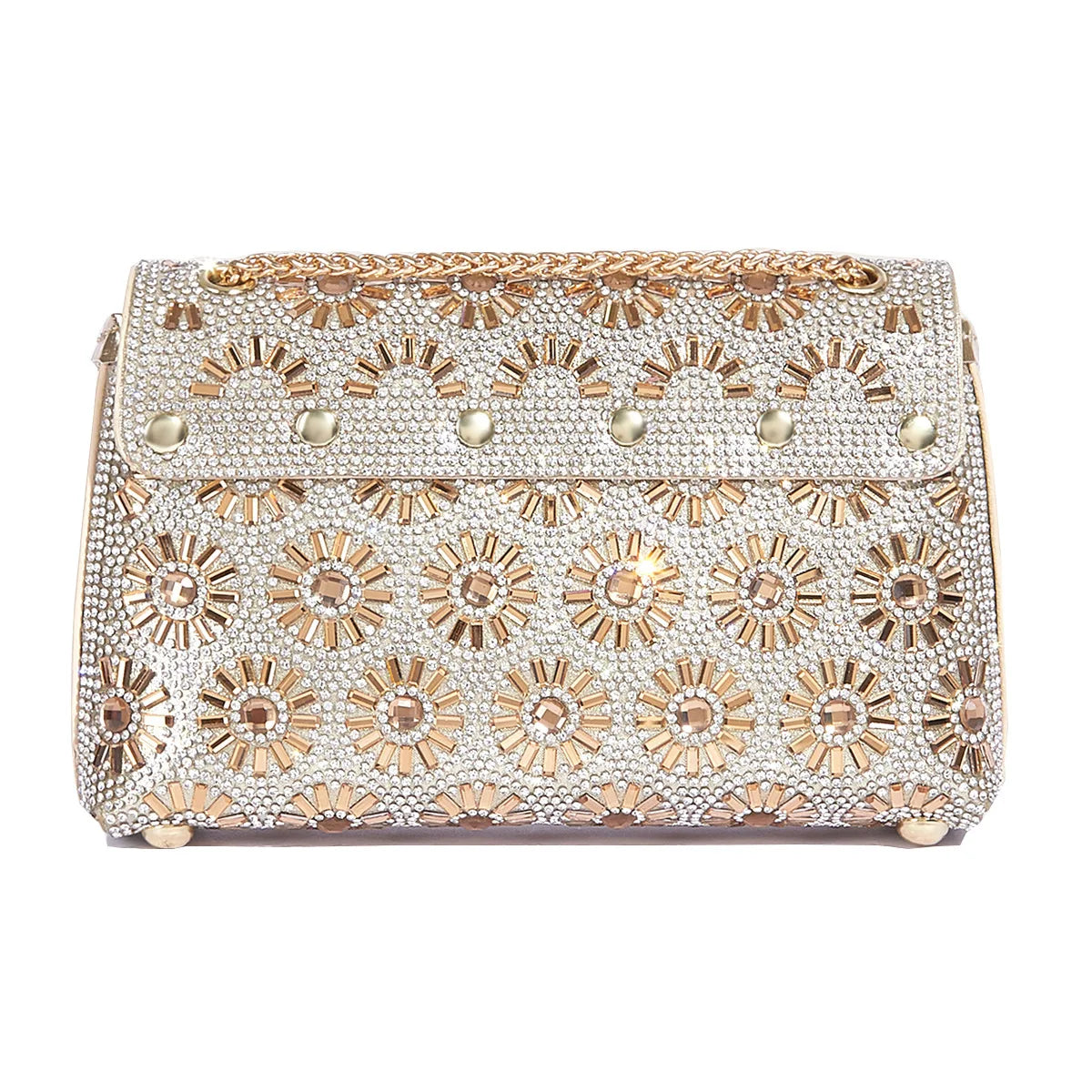 Luxury Designer Clutches: Exquisite Sunflower Rhinestone Clutch for Women