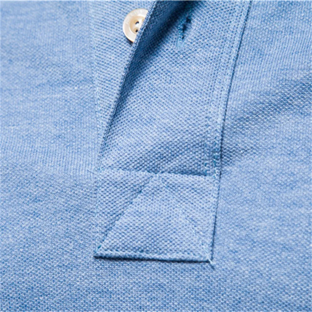 Solid Dark Blue Classic Polo Short Sleeve Shirt