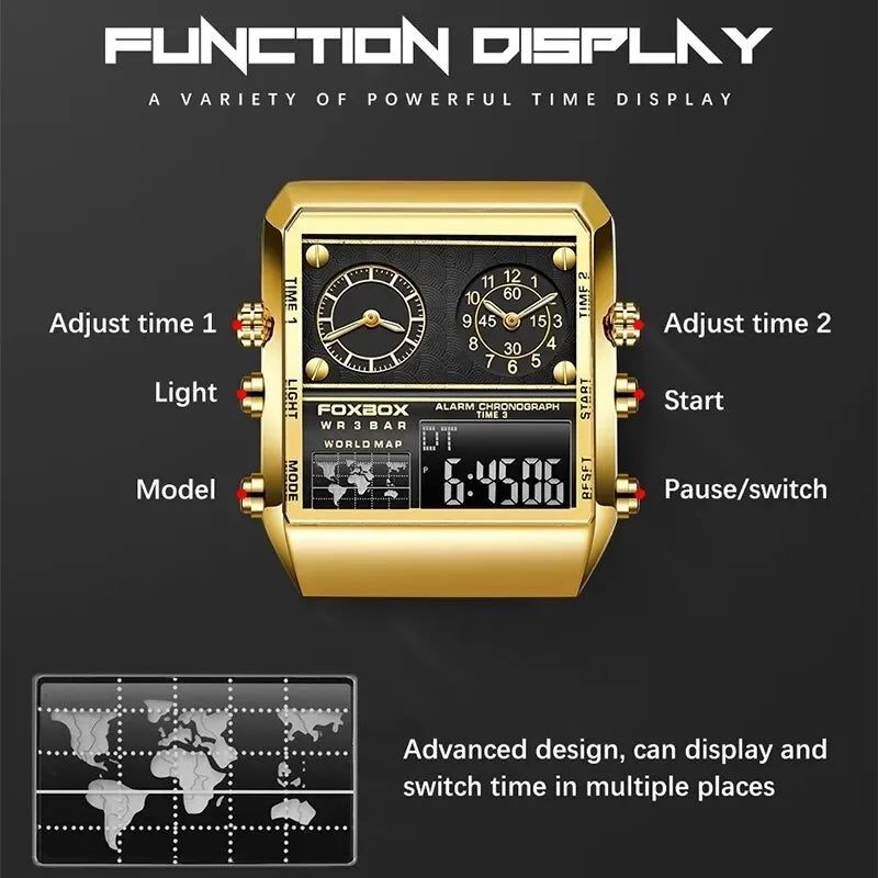 Foxbox Square Dual Display Watch