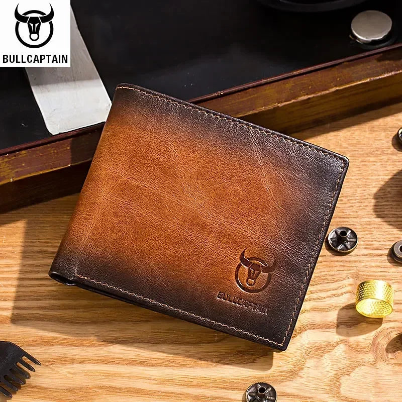 BULLCAPTAIN Men's Genuine Leather Wallet