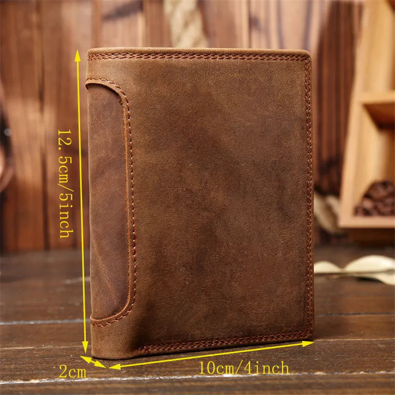 Genuine Leather Men's Wallet with Coin Pocket