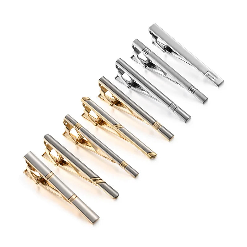 Enhance Your Style: 8-Piece Tie Clips Set with Gift Box - Perfect Wedding Guests Gifts, Men's Shirt Cufflinks, and Luxury Jewelry Ensemble