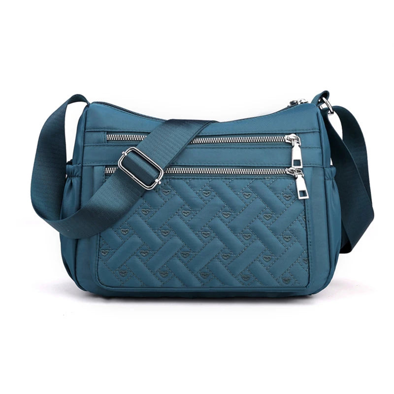 Women's Multi-Layer Nylon Shoulder Handbag – Casual Everyday Bag