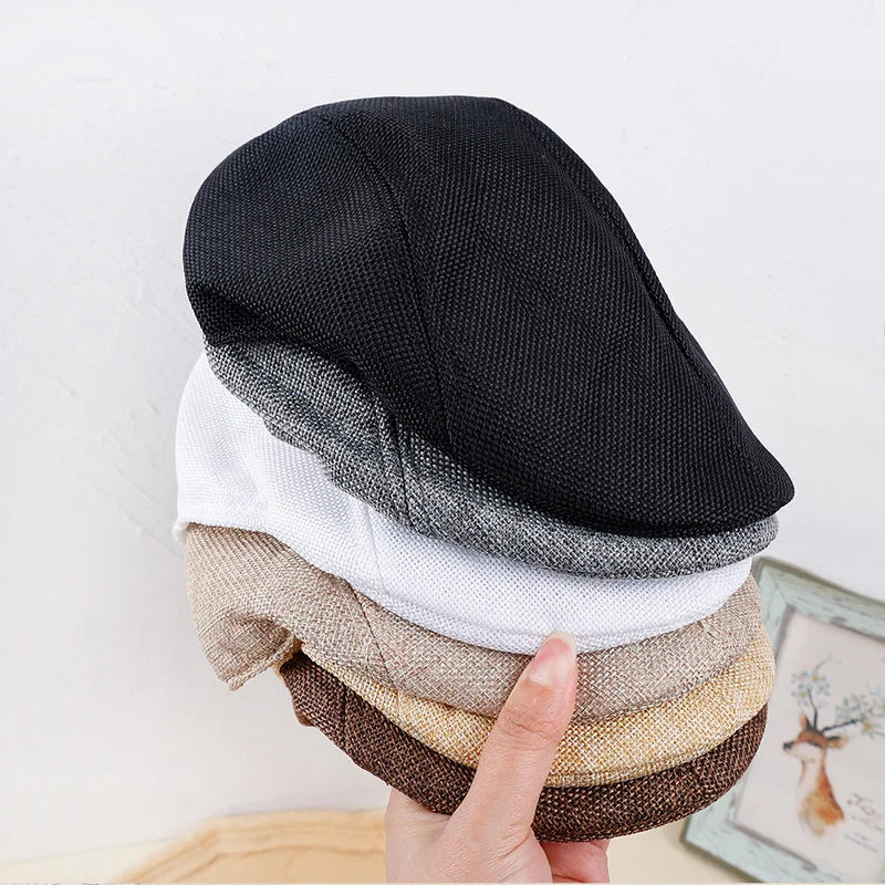 Men's British Style Retro Newsboy Beret Hat: Spring, Autumn, and Winter Newsboy Beret Hats for an Elegant Touch of England