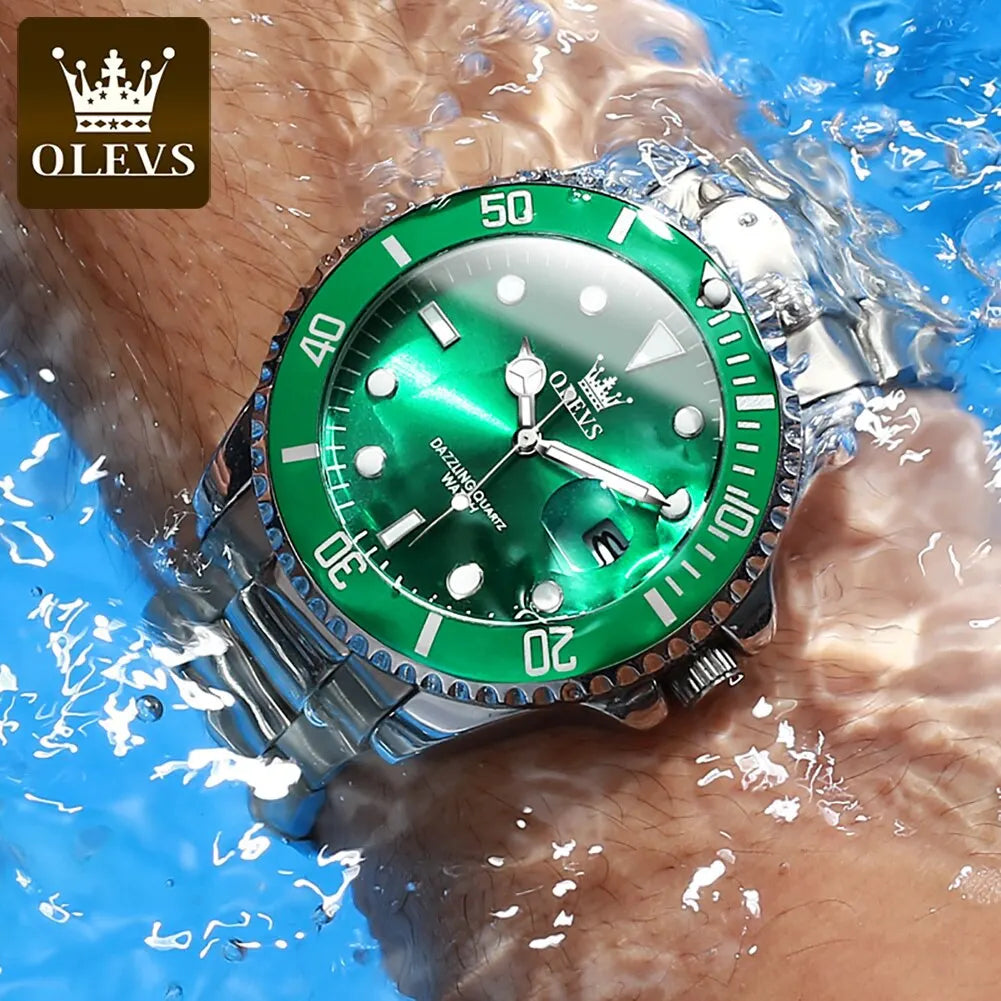 OLEVS Stainless Steel Classic Quartz Luxury Watch