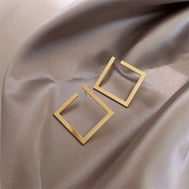 Retro Minimalist Square Earrings