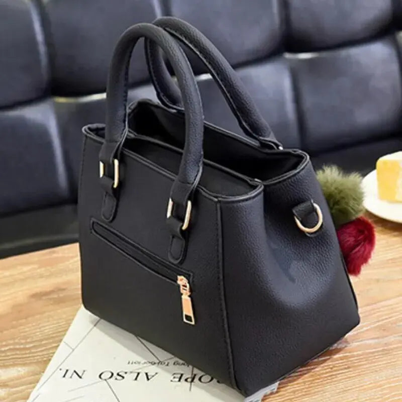 PU Leather Handbag for Women with Plush Tassel