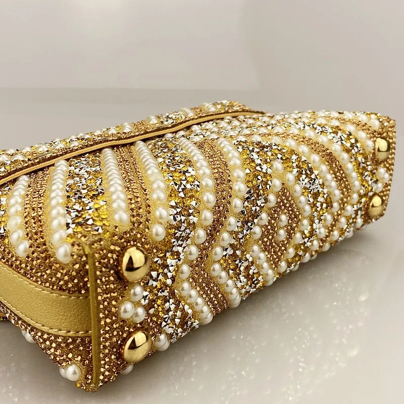 Exquisite Luxury Designer Clutch: High-Quality Pearl Evening Purse