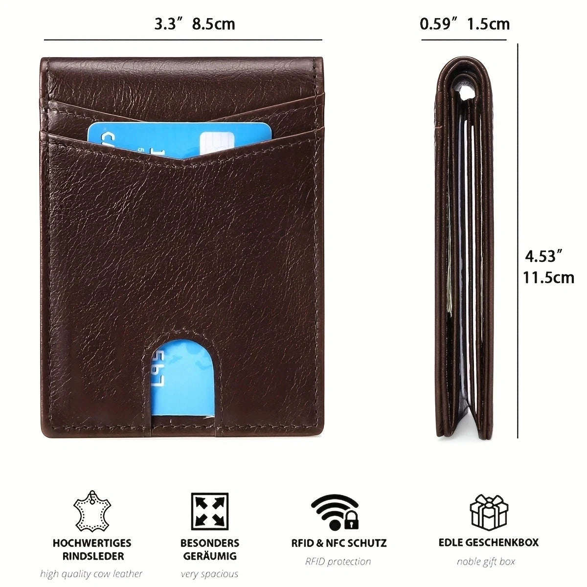 Men's Genuine Leather Minimalist Wallet