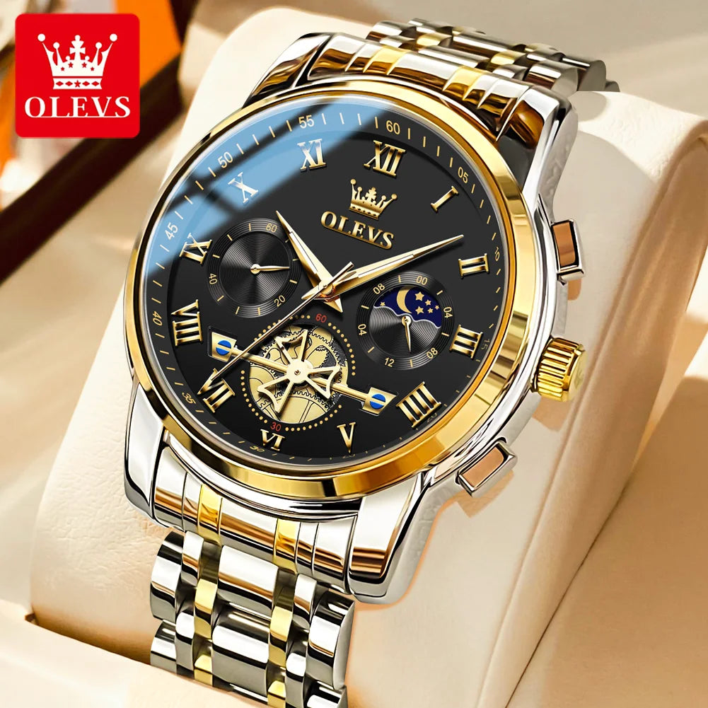 OLEVS Classic Roman Scale Dial Original Quartz Luxury Wrist Watch