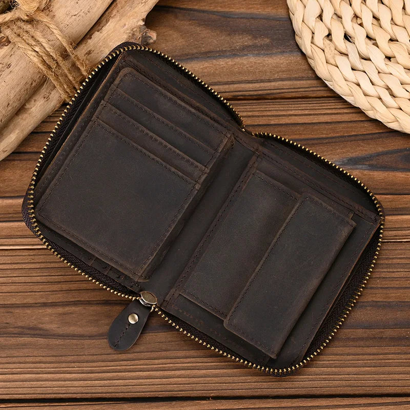 Men's Genuine Leather Zipper Wallet