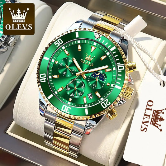 OLEVS Stainless Steel Quartz Watch For Men