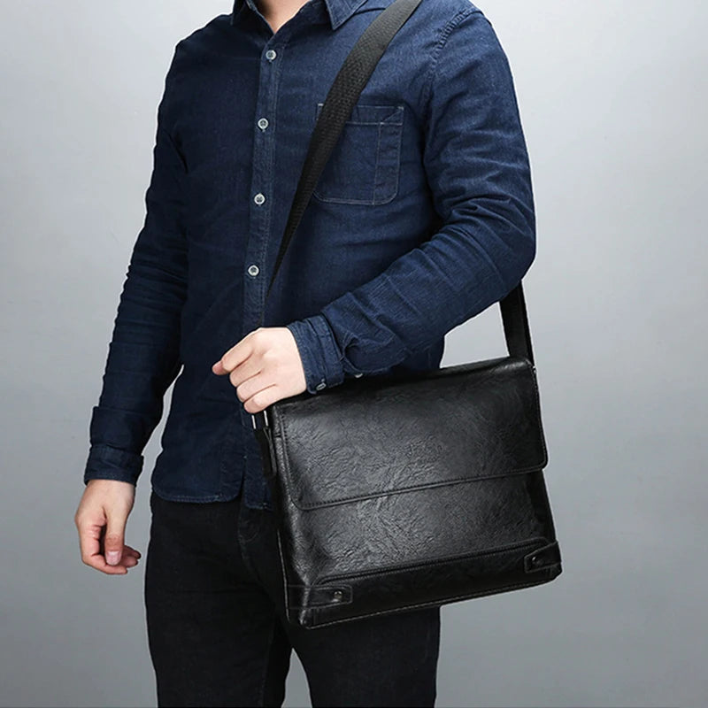 Men's Leather Tote Briefcase: Boston Style for Commuting, Laptop Shoulder Bag for Executive Business Work, Messenger, Crossbody, and Designer Side Bag