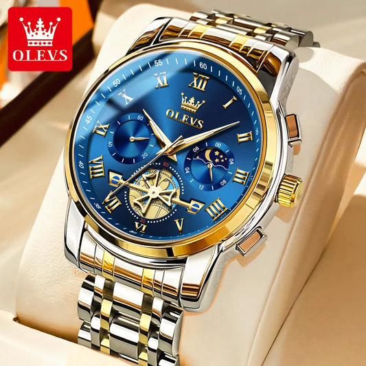 OLEVS Classic Roman Scale Dial Original Quartz Luxury Wrist Watch